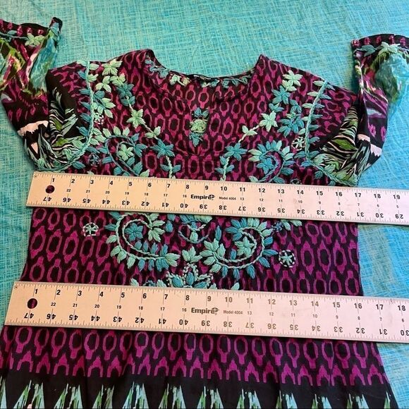 J. Peterman Embroidered Ethnic Boho Tunic Kaftan Muumuu - Picture 7 of 14